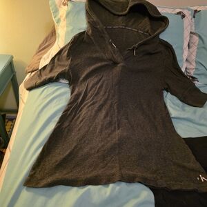Calvin Klein Charcoal Gray Hooded Top